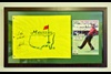 Signed 2002 Masters pin flag and magazine cover commemorating Tiger Woods’ victory that year.