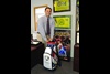 Belot shows off his 2012 Ryder Cup ceremonial golf bag.