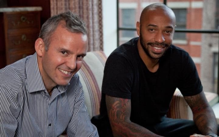 Gareth Capon (left) and Thierry Henry, an investor in Grabyo (right)